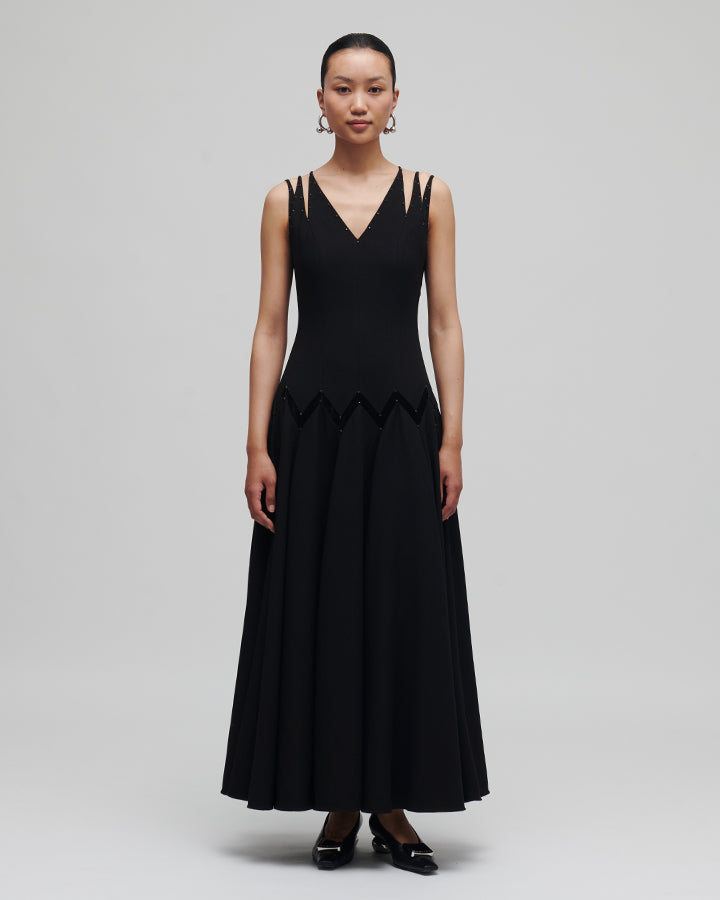 chorus black dress Dahlia Ladies' Short Sleeves Trina Turk Chorus 2 Dress Black Dress Student Dresses Female