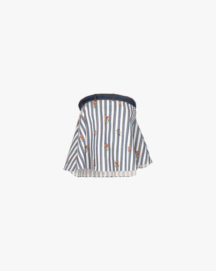 Fleur Cross-Stitch Striped Top