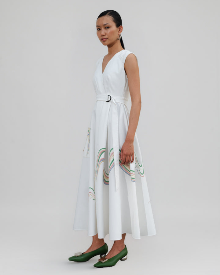 Lunar Wave Poplin Dress