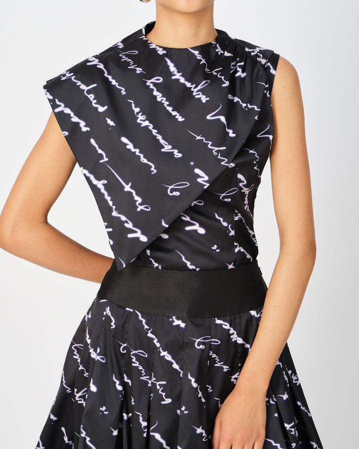 Black Emi Scarf Top