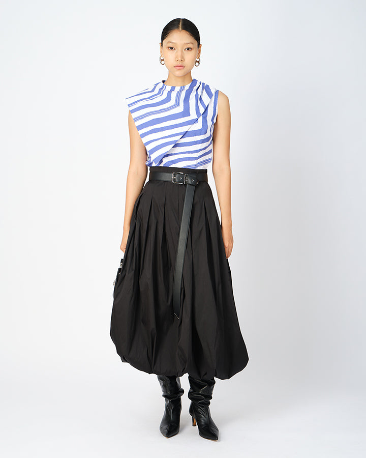 Noelle Box-Pleated Balloon Skirt
