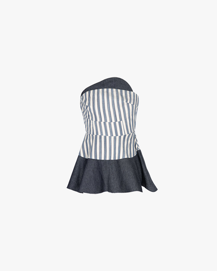 Fleur Striped Corset Top