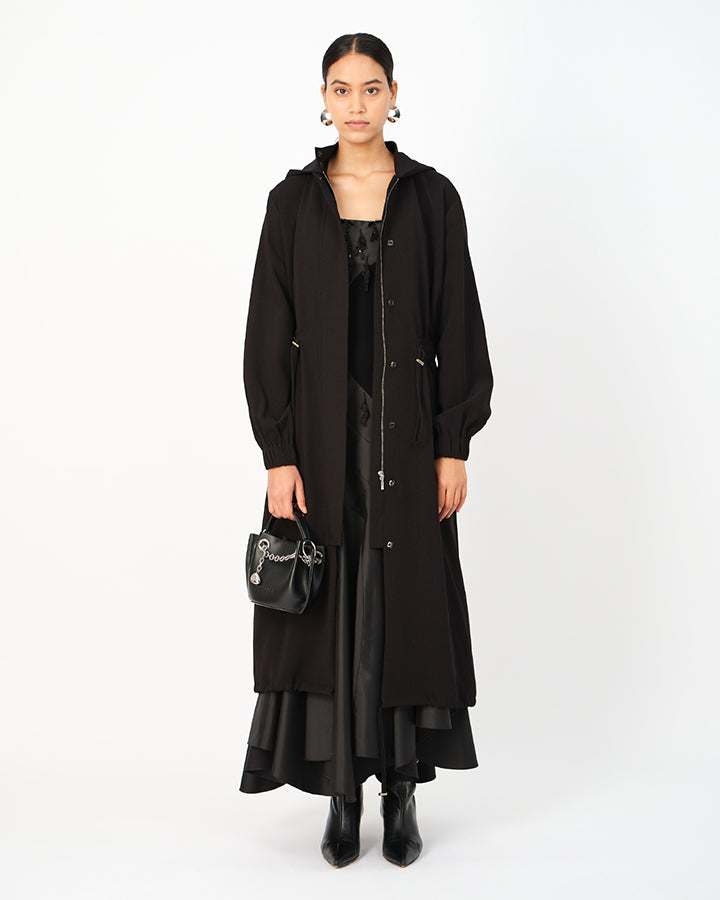 Noir Hooded Coat