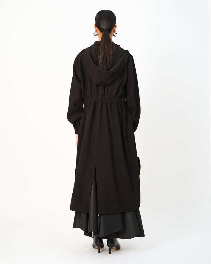 Noir Hooded Coat