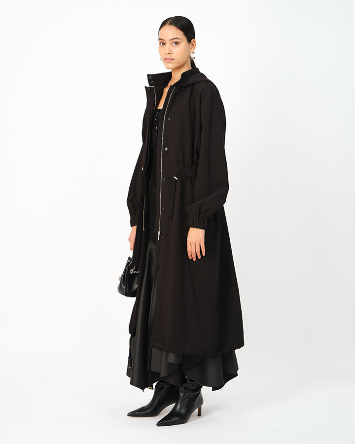 Noir Hooded Coat