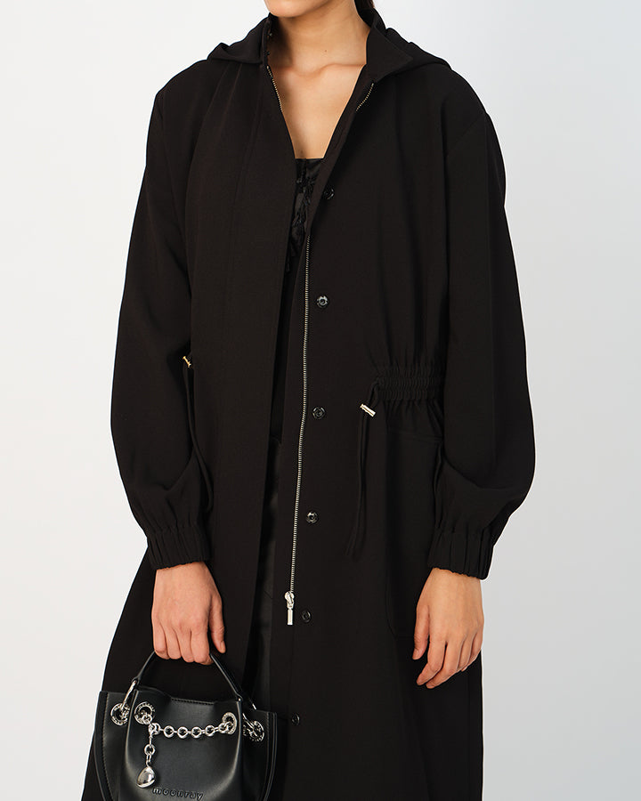 Noir Hooded Coat