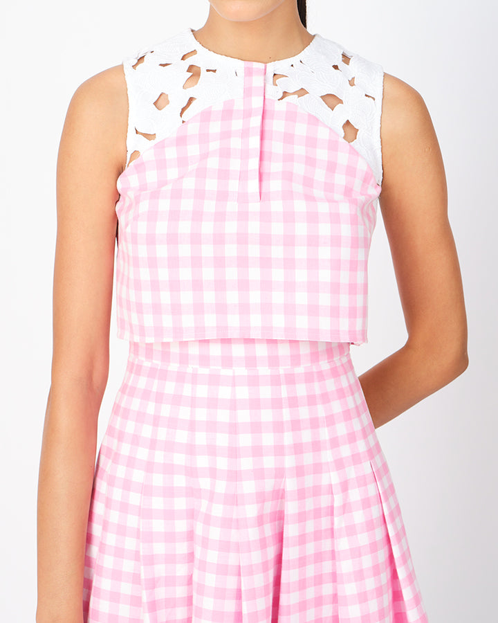 Sophia Chequered Crop Top