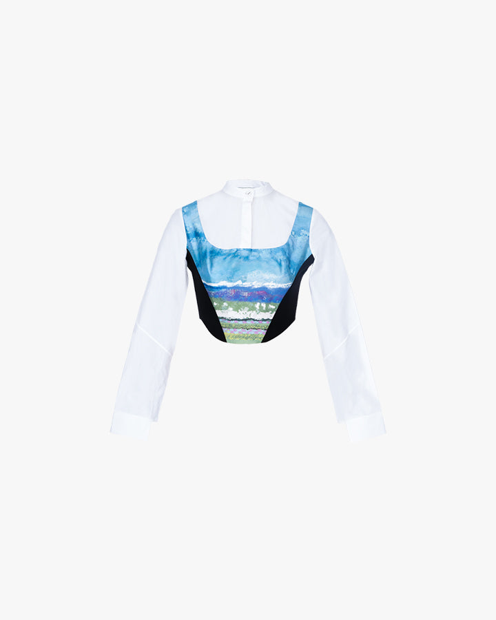 Skyscape Cropped Corset Top
